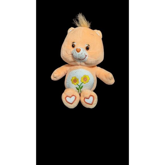 Care Bears Friend Bear 10" Peach With Flowers plush stuffed animal  2004 - Picture 1 of 11